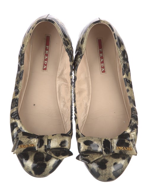 Prada Sport Patent Leather Animal Print Flats