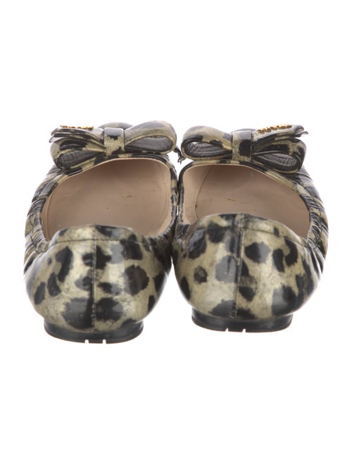 Prada Sport Patent Leather Animal Print Flats