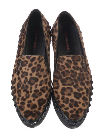 Prada Sport Ponyhair Animal Print Loafers