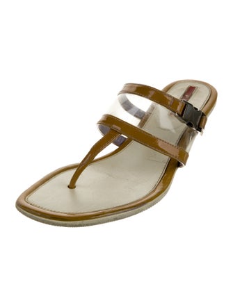 Prada Sport Patent Leather Flip Flops