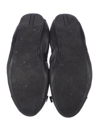 Prada Sport Leather Bow Accents Ballet Flats