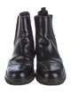 Prada Sport Patent Leather Lasercut Accents Chelsea Boots