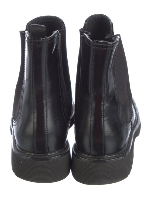 Prada Sport Patent Leather Lasercut Accents Chelsea Boots