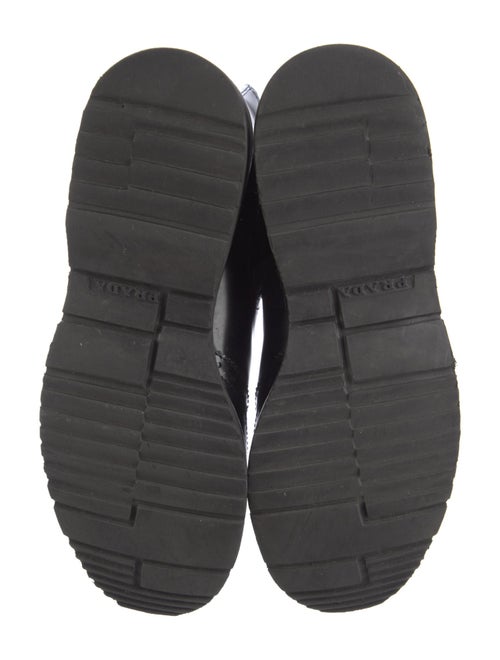 Prada Sport Patent Leather Lasercut Accents Chelsea Boots