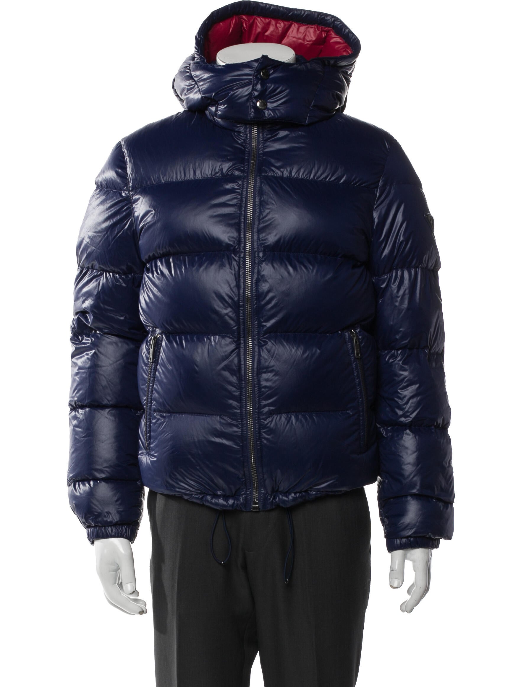 Prada Sport 2014 Enameled Metal Triangle Puffer Coat
