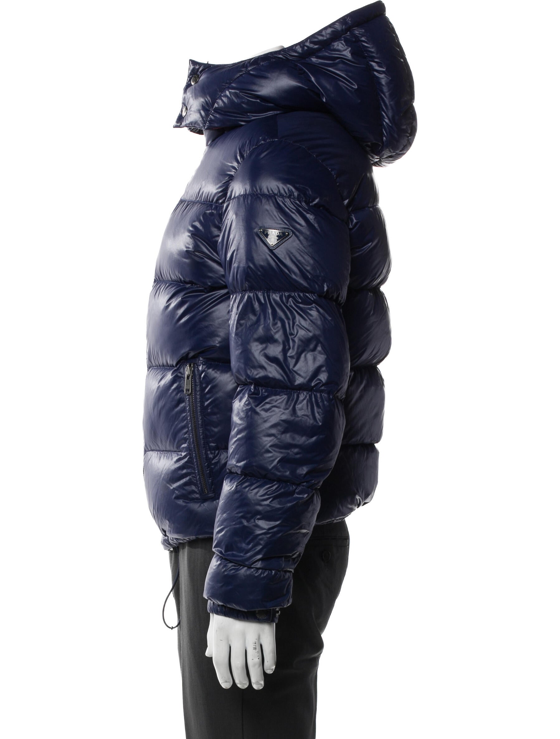 Prada Sport 2014 Enameled Metal Triangle Puffer Coat