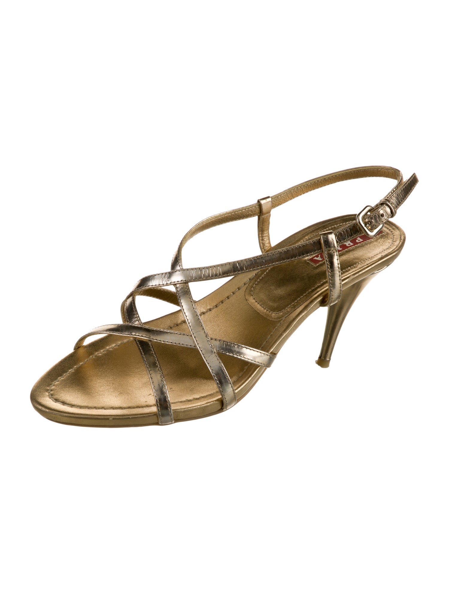 Prada Sport Leather Slingback Sandals