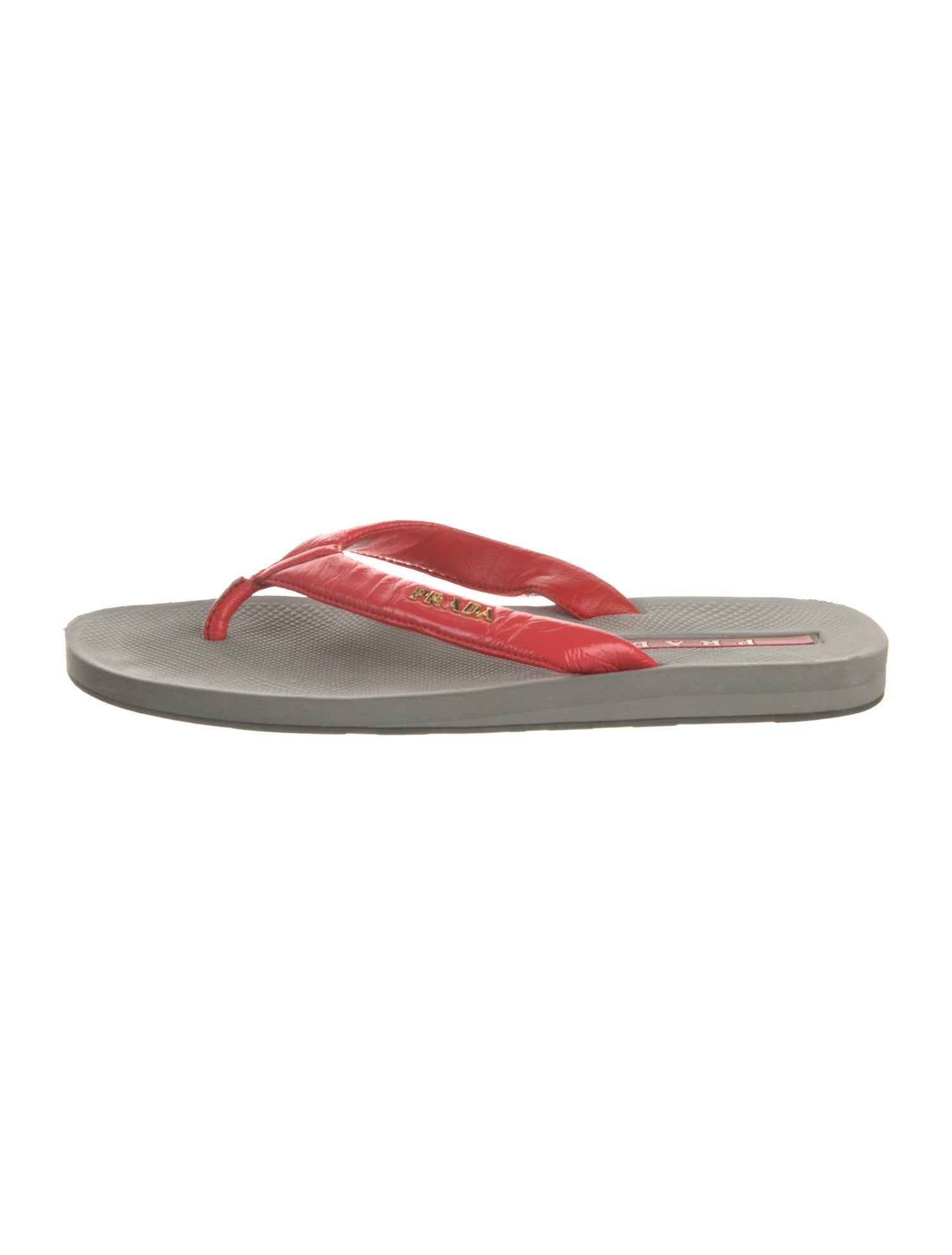 Prada Sport Patent Leather Flip Flops