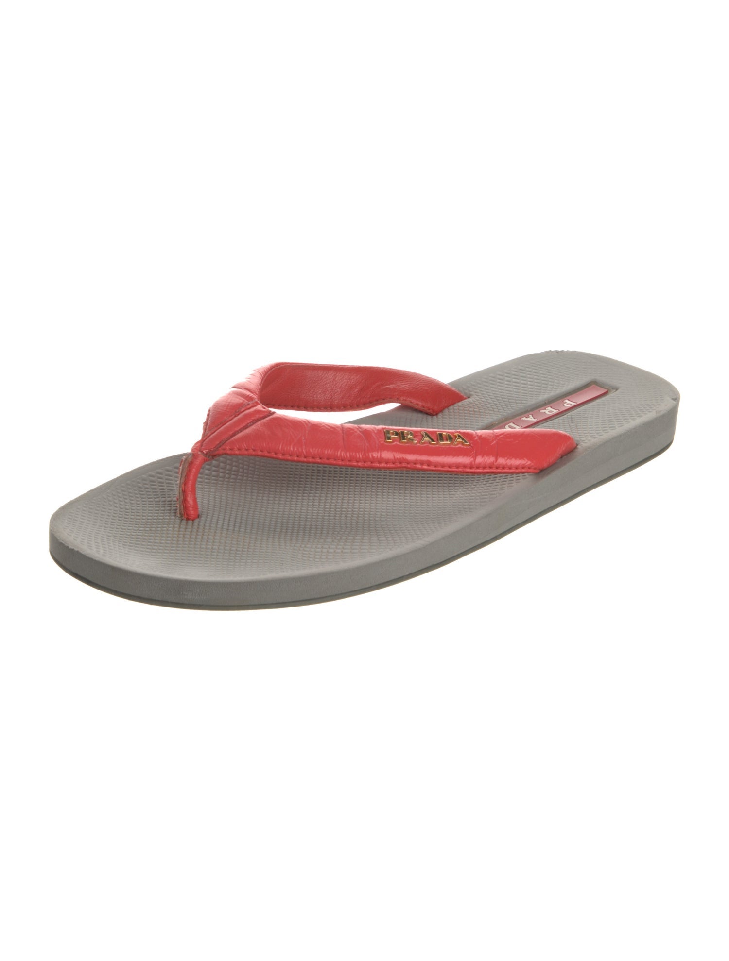 Prada Sport Patent Leather Flip Flops