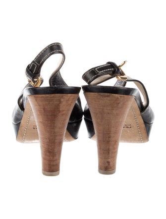 Prada Sport Leather Slingback Pumps