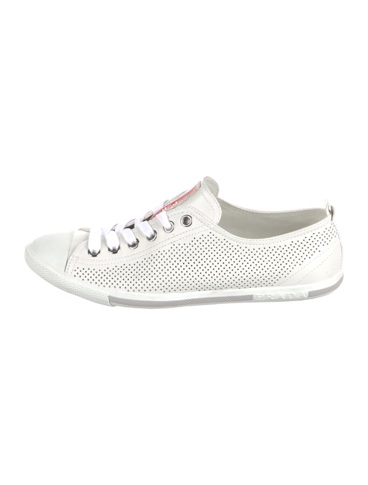 Prada Sport Leather Lasercut Accents Sneakers