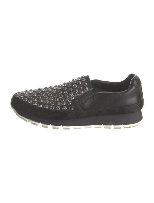 Prada Sport Leather Crystal Embellishments Oxfords