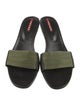 Prada Sport Leather Trim Embellishment Slides