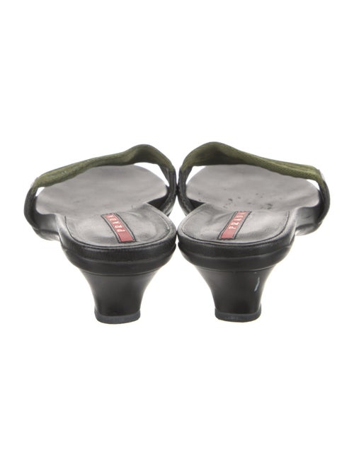 Prada Sport Leather Trim Embellishment Slides