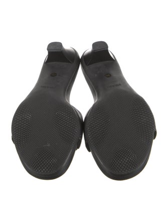 Prada Sport Leather Trim Embellishment Slides