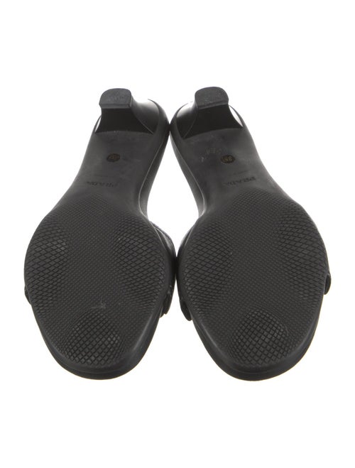 Prada Sport Leather Trim Embellishment Slides