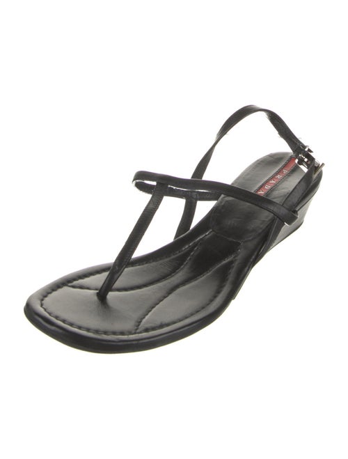 Prada Sport Patent Leather T-Strap Sandals