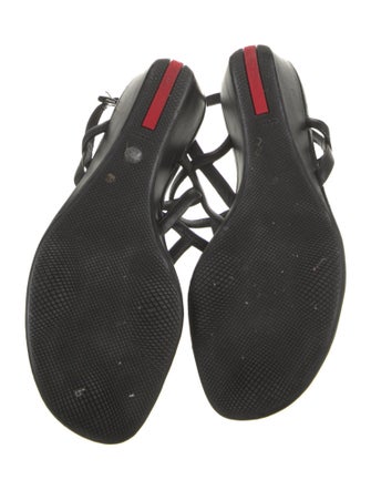 Prada Sport Patent Leather T-Strap Sandals