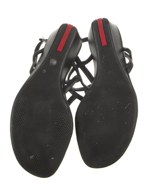 Prada Sport Patent Leather T-Strap Sandals