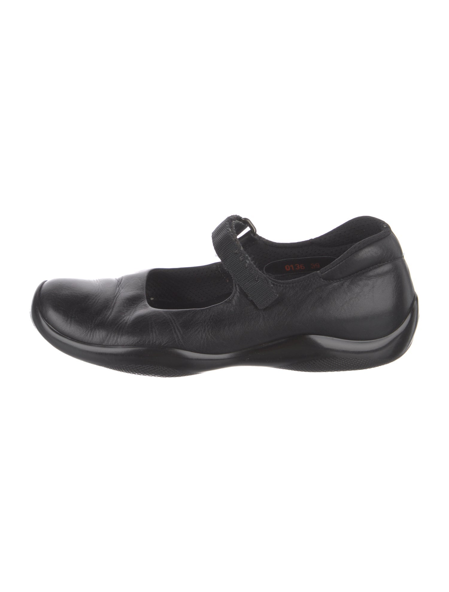 Prada Sport Leather Mary Jane Flats