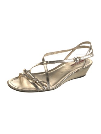 Prada Sport Leather Bow Accents Sandals