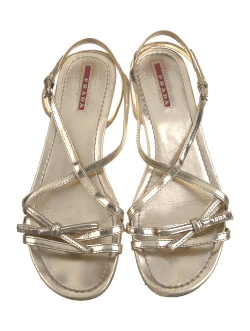 Prada Sport Leather Bow Accents Sandals