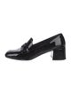 Prada Enameled Metal Triangle Patent Leather Pumps