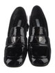 Prada Enameled Metal Triangle Patent Leather Pumps