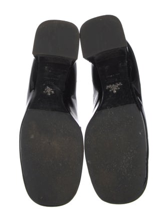 Prada Enameled Metal Triangle Patent Leather Pumps