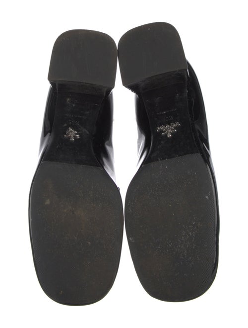 Prada Enameled Metal Triangle Patent Leather Pumps
