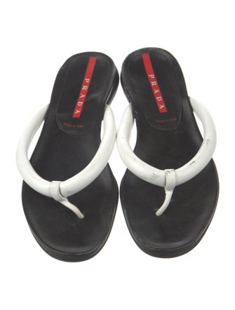 Prada Sport Leather Flip Flops