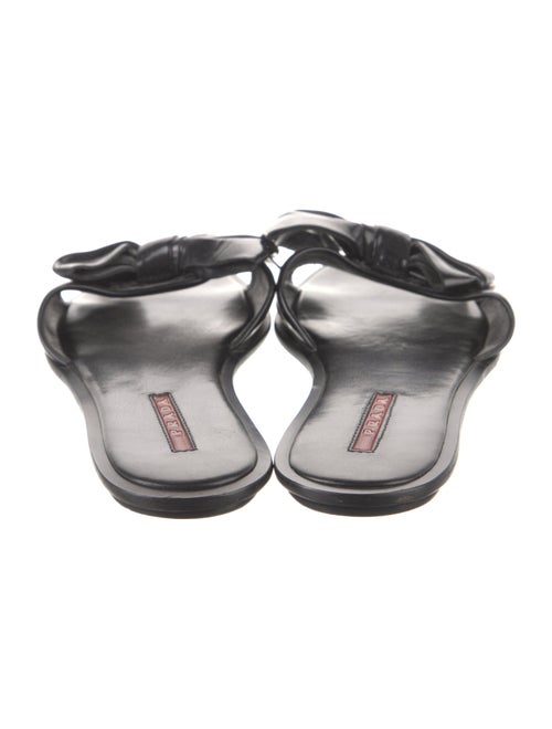 Prada Sport Leather Bow Accents Slides
