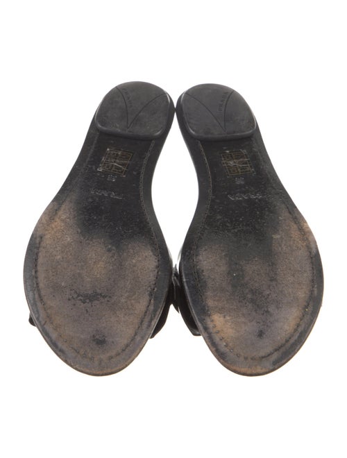 Prada Sport Leather Bow Accents Slides