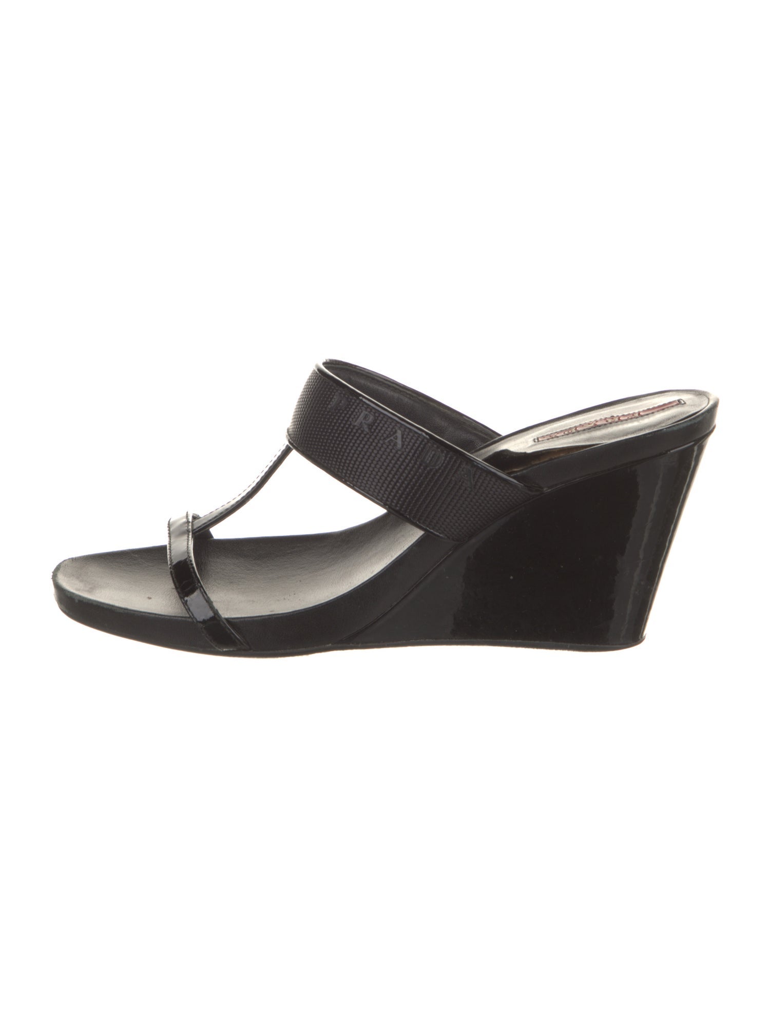 Prada Sport Patent Leather T-Strap Sandals