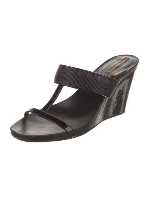 Prada Sport Patent Leather T-Strap Sandals