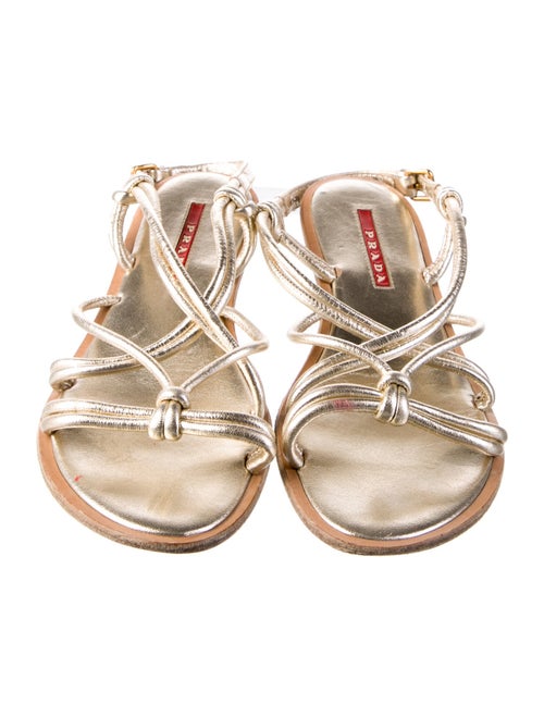 Prada Sport Leather Slingback Sandals