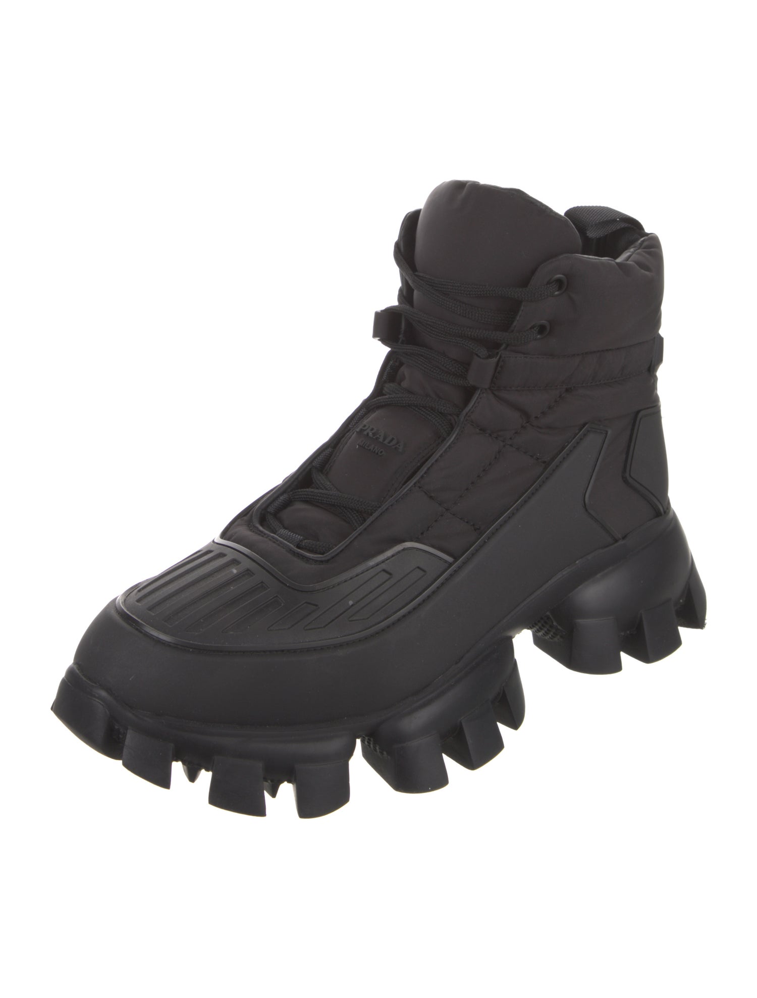 Prada Cloudburst Thunder Nylon Lace-Up Boots