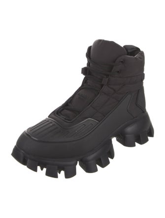 Prada Cloudburst Thunder Nylon Lace-Up Boots
