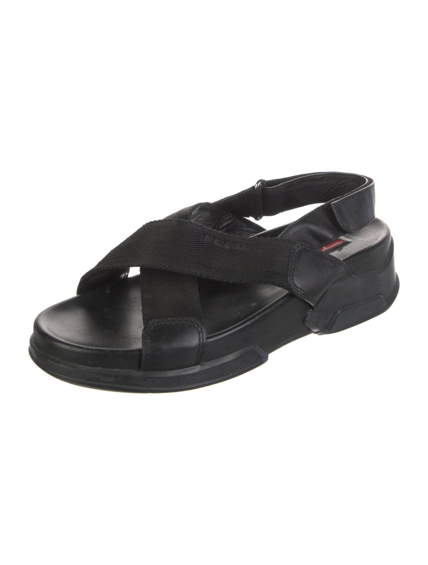Prada Sport Leather Slingback Sandals