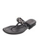 Prada Sport Patent Leather Chain-Link Accents Flip Flops