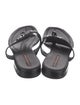Prada Sport Patent Leather Chain-Link Accents Flip Flops