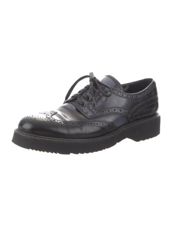 Prada Sport Distressed Patent Leather Oxfords