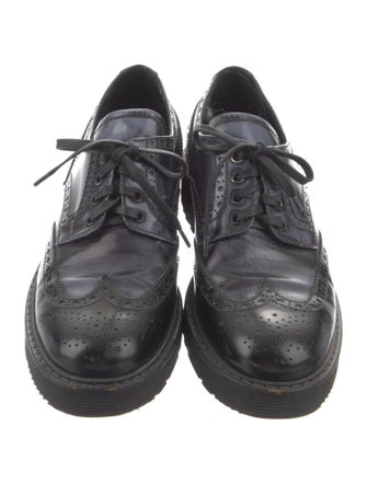 Prada Sport Distressed Patent Leather Oxfords