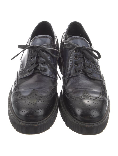 Prada Sport Distressed Patent Leather Oxfords