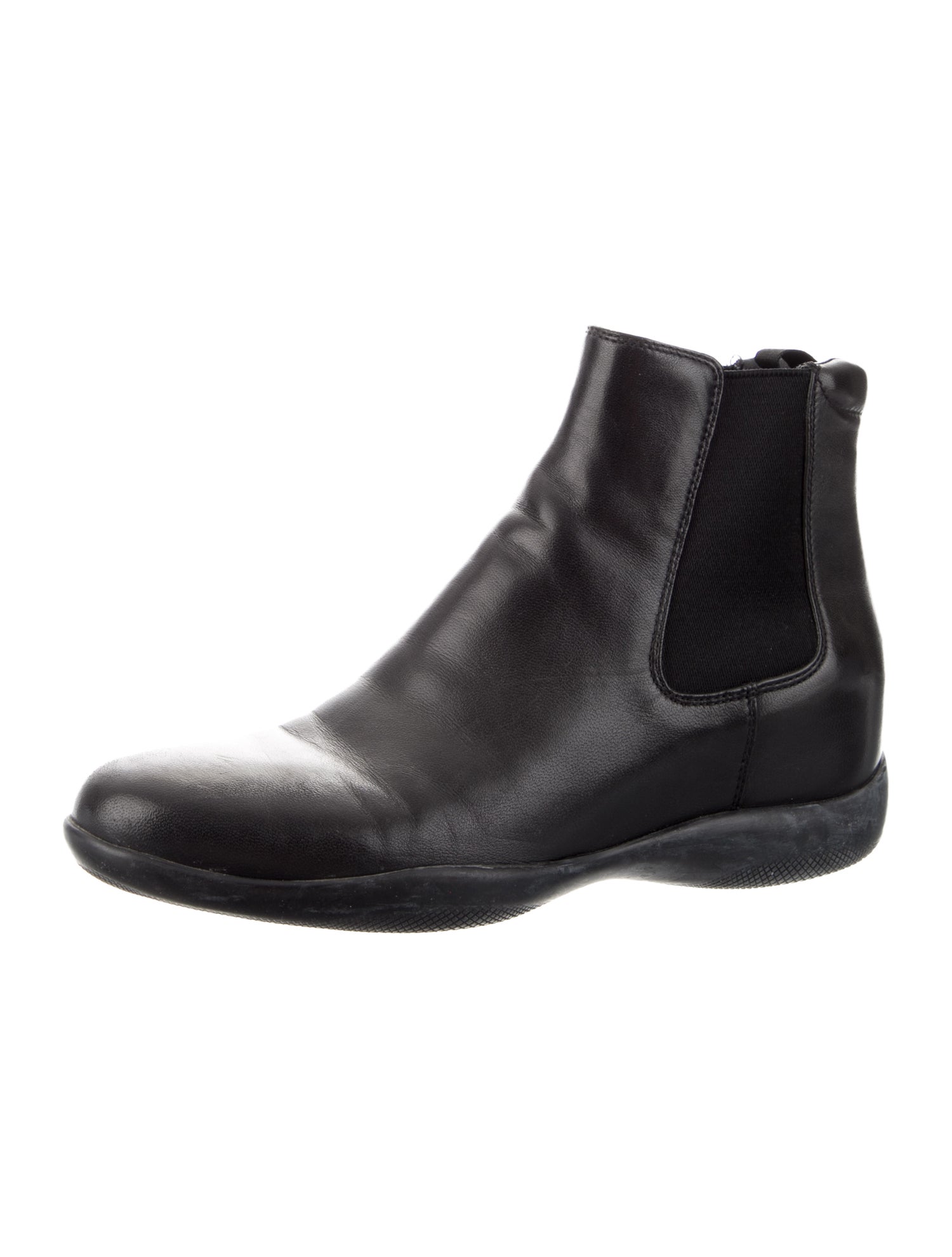 Prada Sport Leather Chelsea Boots