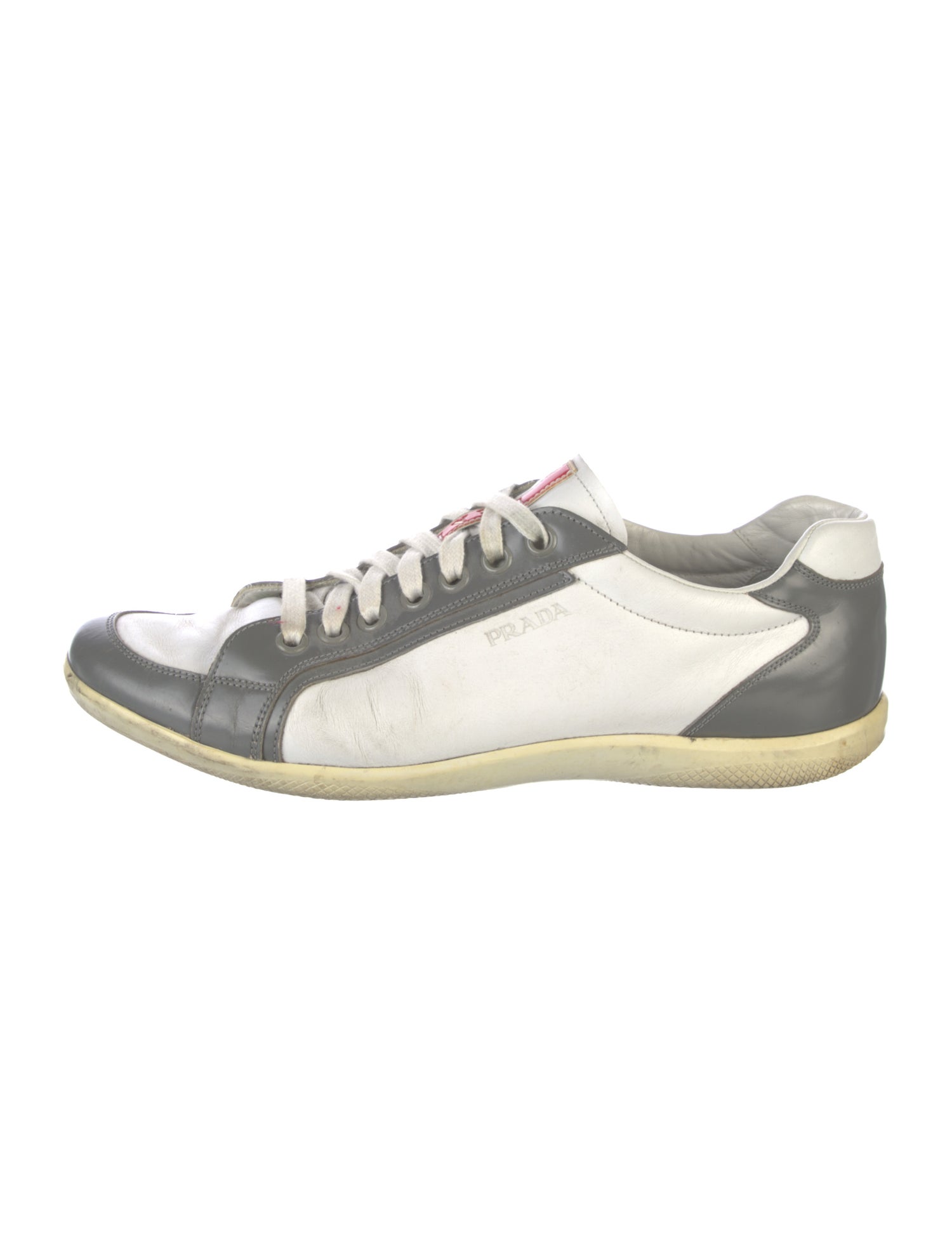 Prada Sport Leather Colorblock Pattern Sneakers