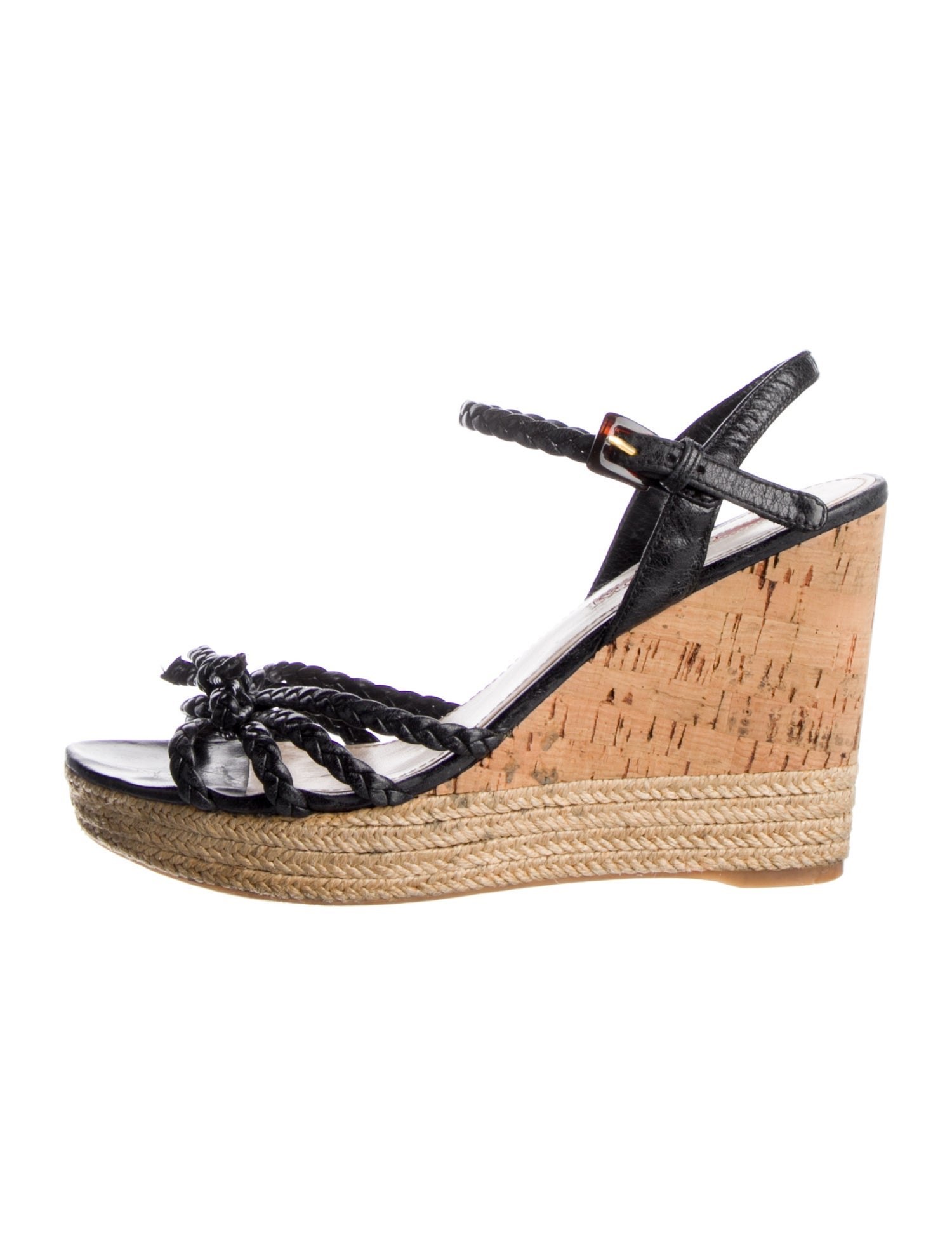 Prada Sport Leather Bow Accents Espadrilles