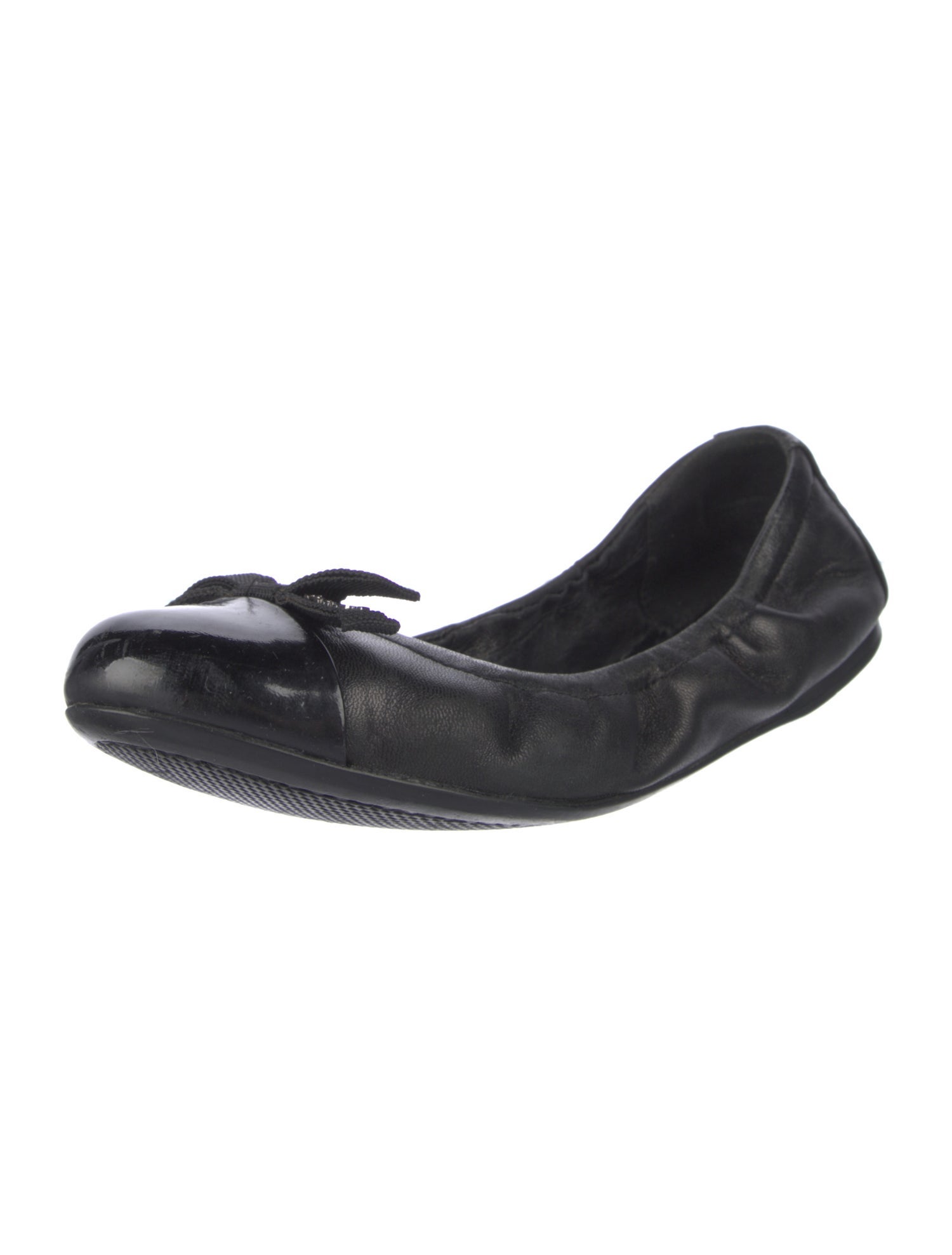 Prada Sport Leather Bow Accents Ballet Flats