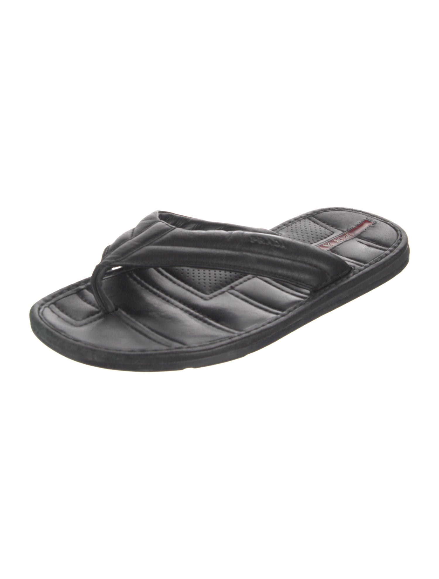 Prada Sport Leather Flip Flops