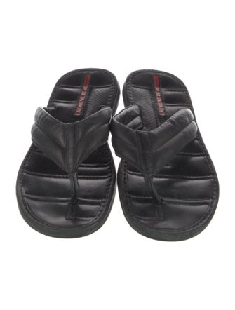 Prada Sport Leather Flip Flops